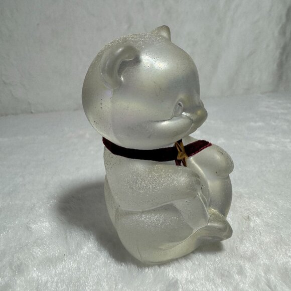Vintage Fenton Frosted Iridescent Glass Frosted Snow Ice Bear Icicle Kingdom - Picture 4 of 7